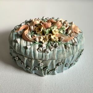 Vtg Celebration Of Love Floral Trinket Music Box Heritage House Sankyo Wind Up